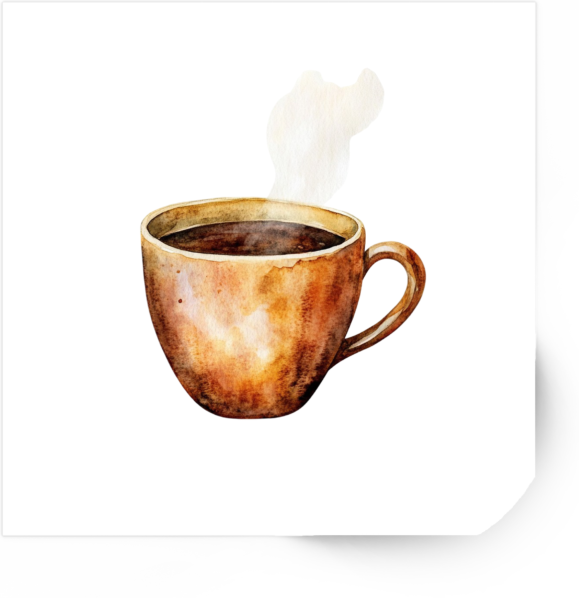 Watercolor Coffee Cup Sticker | Steaming Hot Brew Vinyl Decal | Coffee Lover Cozy Gift