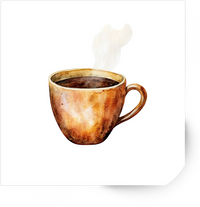 Thumbnail for Watercolor Coffee Cup Sticker | Steaming Hot Brew Vinyl Decal | Coffee Lover Cozy Gift