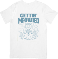 Thumbnail for Gettin Meowied Cat Bride Bold Funny Wedding Bachelorette Graphic Tee