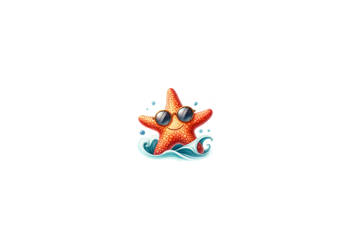 Cool Starfish Throw Pillow | Cute Sunglasses Beach Sea Star Decorative Pillow | Coastal Kids Gift