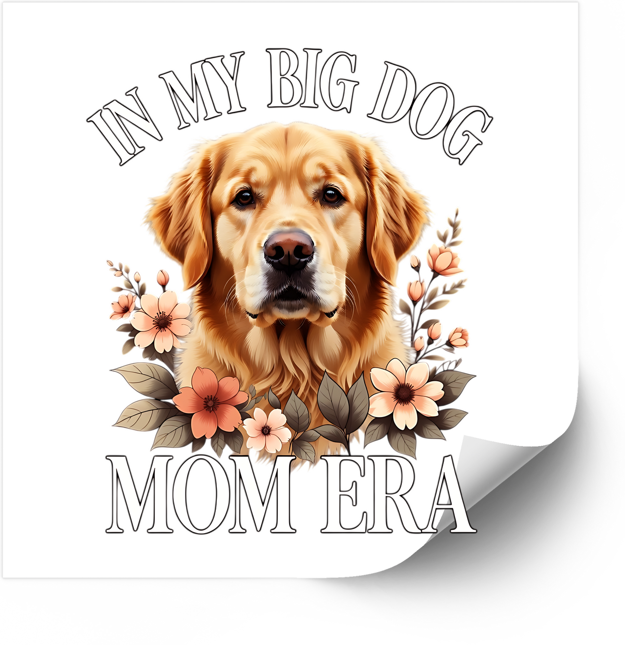 Big Dog Mom Era Sticker | Golden Retriever Floral Vinyl Decal | Dog Mom Pet Lover Gift