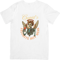 Thumbnail for Cupids Favorite Hot Mess Skeleton Funny Valentine Angel Graphic Tee