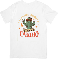 Thumbnail for Avoiding People Is My Cardio Cactus Funny Retro Introvert Graphic Tee Sarcasm Gift