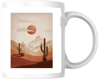 Thumbnail for Desert Sunset Mug | Boho Cactus Mountain Landscape Coffee Mug | Southwest Gift