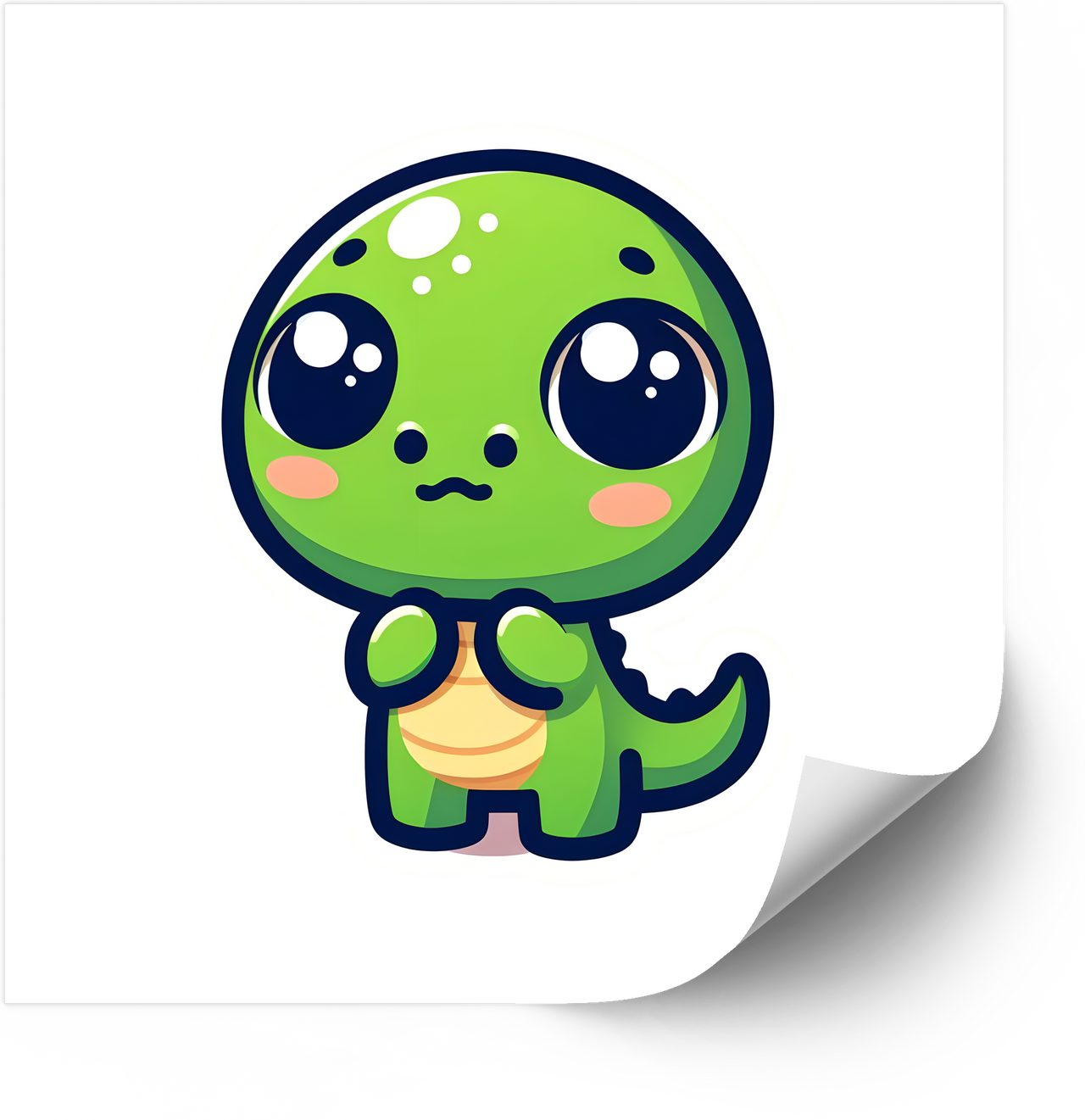 Cute Kawaii Baby Dinosaur Tiny Green Dino Vinyl Sticker Decal