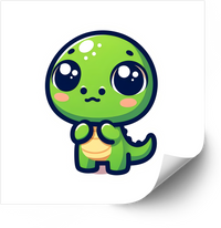 Thumbnail for Cute Kawaii Baby Dinosaur Tiny Green Dino Vinyl Sticker Decal
