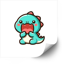 Thumbnail for Yawning Kawaii Dinosaur Cute Open Mouth Dino Vinyl Sticker Decal