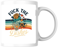 Thumbnail for Fuck The Dishes Mug | Funny Retro Floral Coffee Mug | Sassy Sarcastic Gift