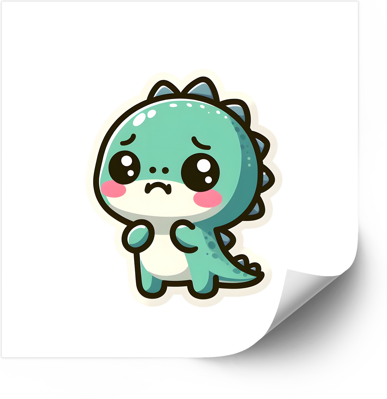 Sad Baby Dinosaur Kawaii Cute Crying Dino Vinyl Sticker Decal