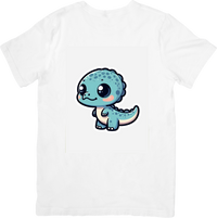 Thumbnail for Cute Baby Dinosaur T-Shirt | Kawaii Blue T-Rex Cartoon Graphic Tee | Kids Dino Gift