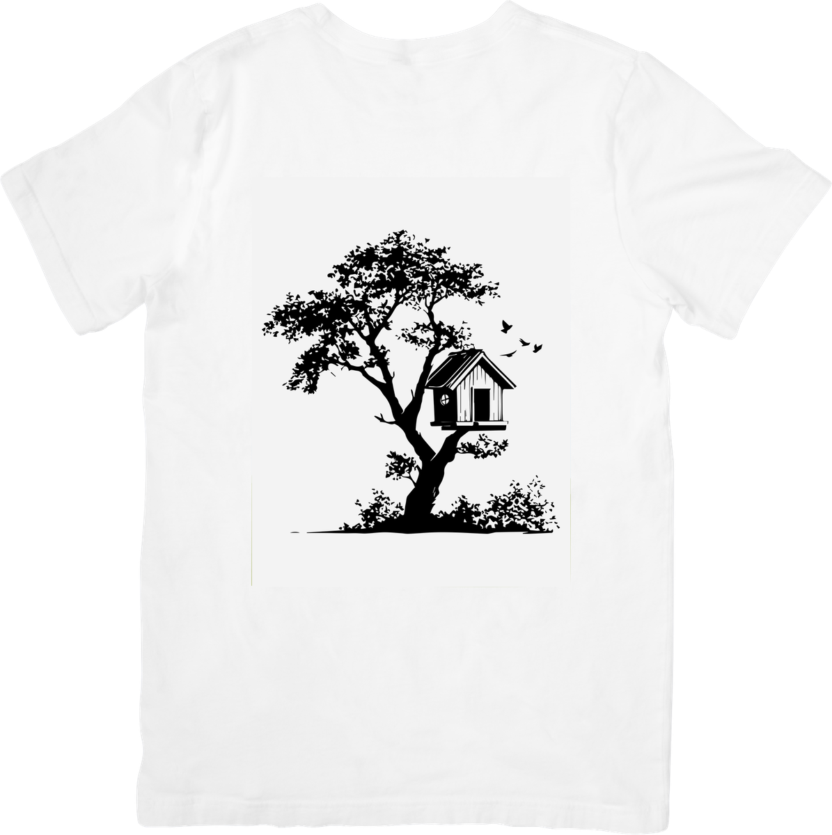 Treehouse Silhouette T-Shirt | Nature Tree Cabin Graphic Tee | Outdoor Nature Lover Gift