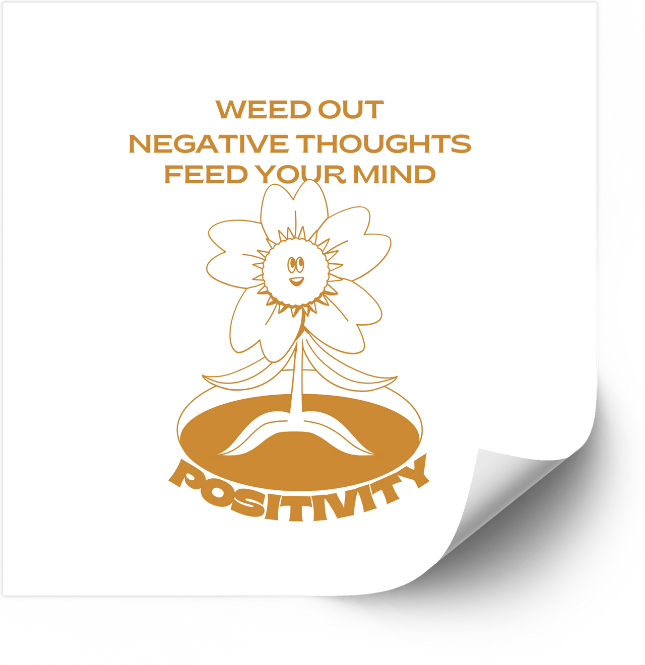 Weed Out Negative Thoughts Sunflower Motivational Positivity Vinyl Sticker Decal