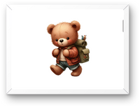 Thumbnail for Adventure Teddy Bear Wall Art | Cute Hiking Bear With Backpack Print | Kids Nursery Gift