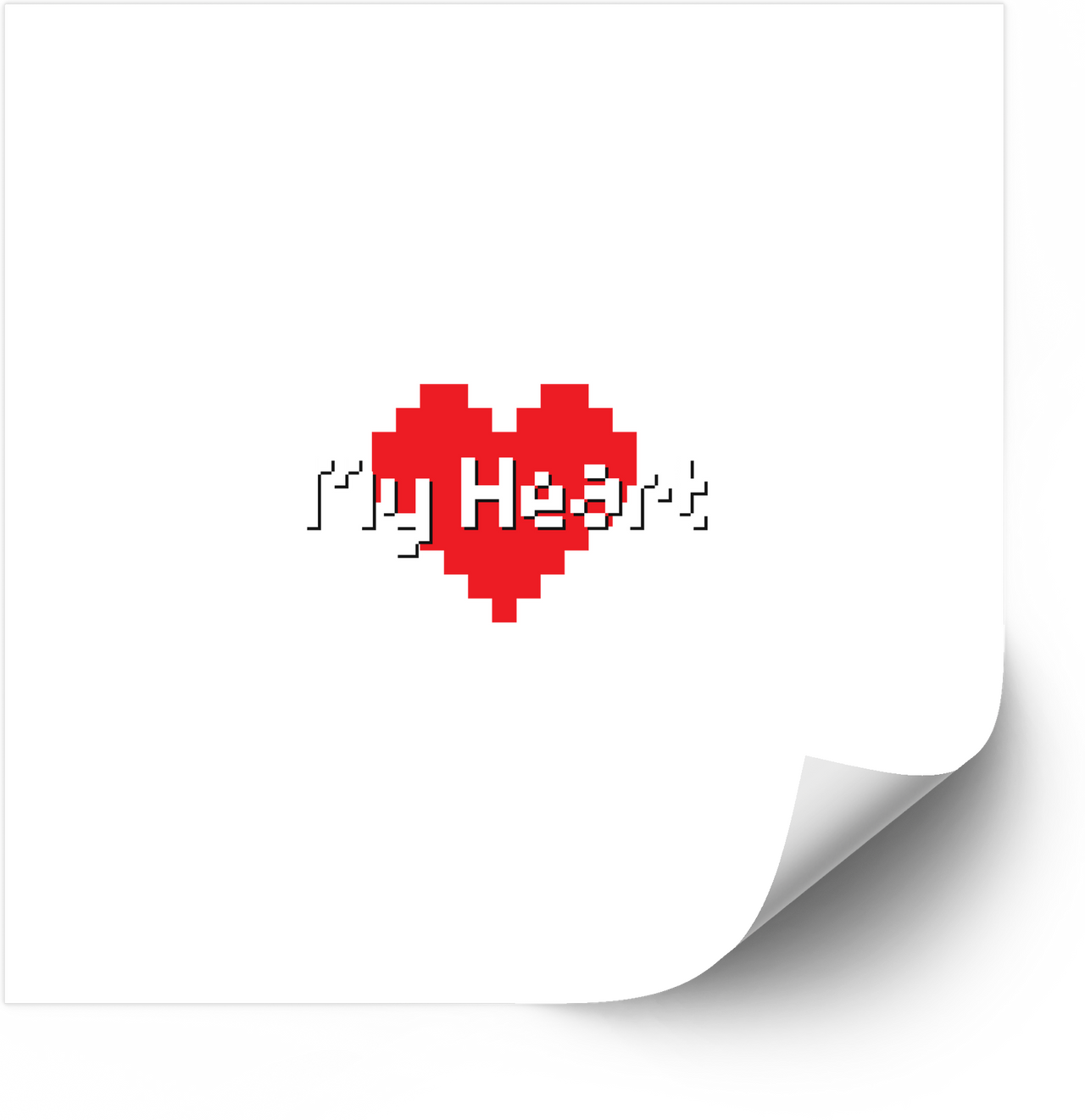 My Heart Pixel Art Retro Y2K 8-Bit Boho Heart Vinyl Sticker Decal