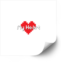 Thumbnail for My Heart Pixel Art Retro Y2K 8-Bit Boho Heart Vinyl Sticker Decal