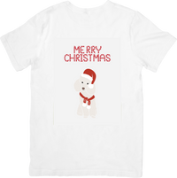 Thumbnail for Merry Christmas Poodle Cute Santa Hat Dog Graphic Tee for Holiday Dog Lovers
