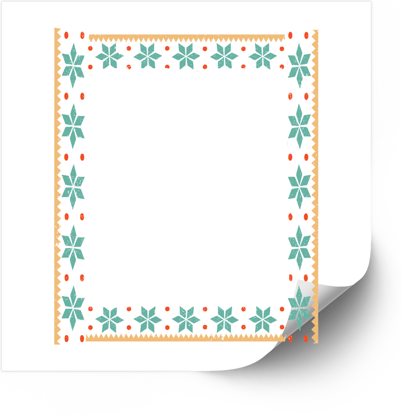 Nordic Christmas Border Festive Snowflake Frame Vinyl Sticker Decal Holiday Gift