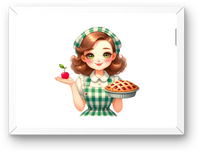 Thumbnail for Vintage Pie Baker Girl Wall Art | Retro Cherry Pie Housewife Print | Kitchen Bakery Gift