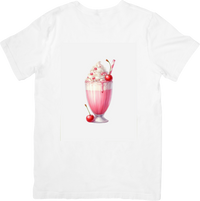 Thumbnail for Cherry Milkshake T-Shirt | Cute Retro Strawberry Dessert Graphic Tee | Sweet Treat Gift