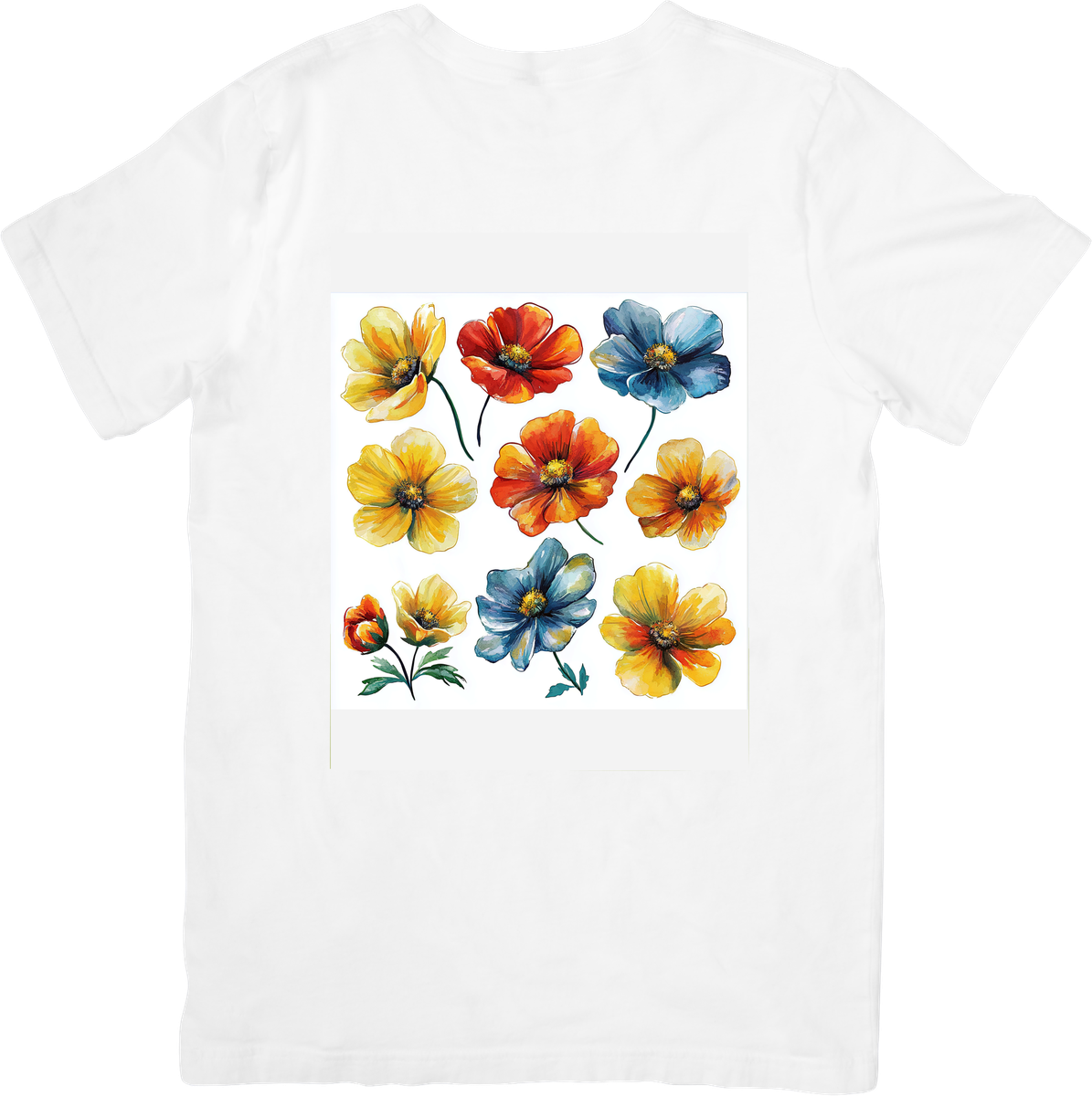 Colorful Watercolor Wildflowers T-Shirt | Floral Bloom Graphic Tee | Botanical Nature Lover Gift