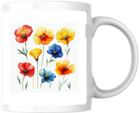 Thumbnail for Watercolor Poppy Flowers Mug | Colorful Wildflower Coffee Mug | Floral Nature Lover Gift
