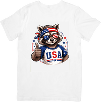 Thumbnail for USA Raccoon Patriotic Bandana Funny Fourth of July American Graphic Tee