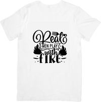 Thumbnail for Real Men Play With Fire T-Shirt | Grilling BBQ Graphic Tee | Dad Cookout Funny Gift