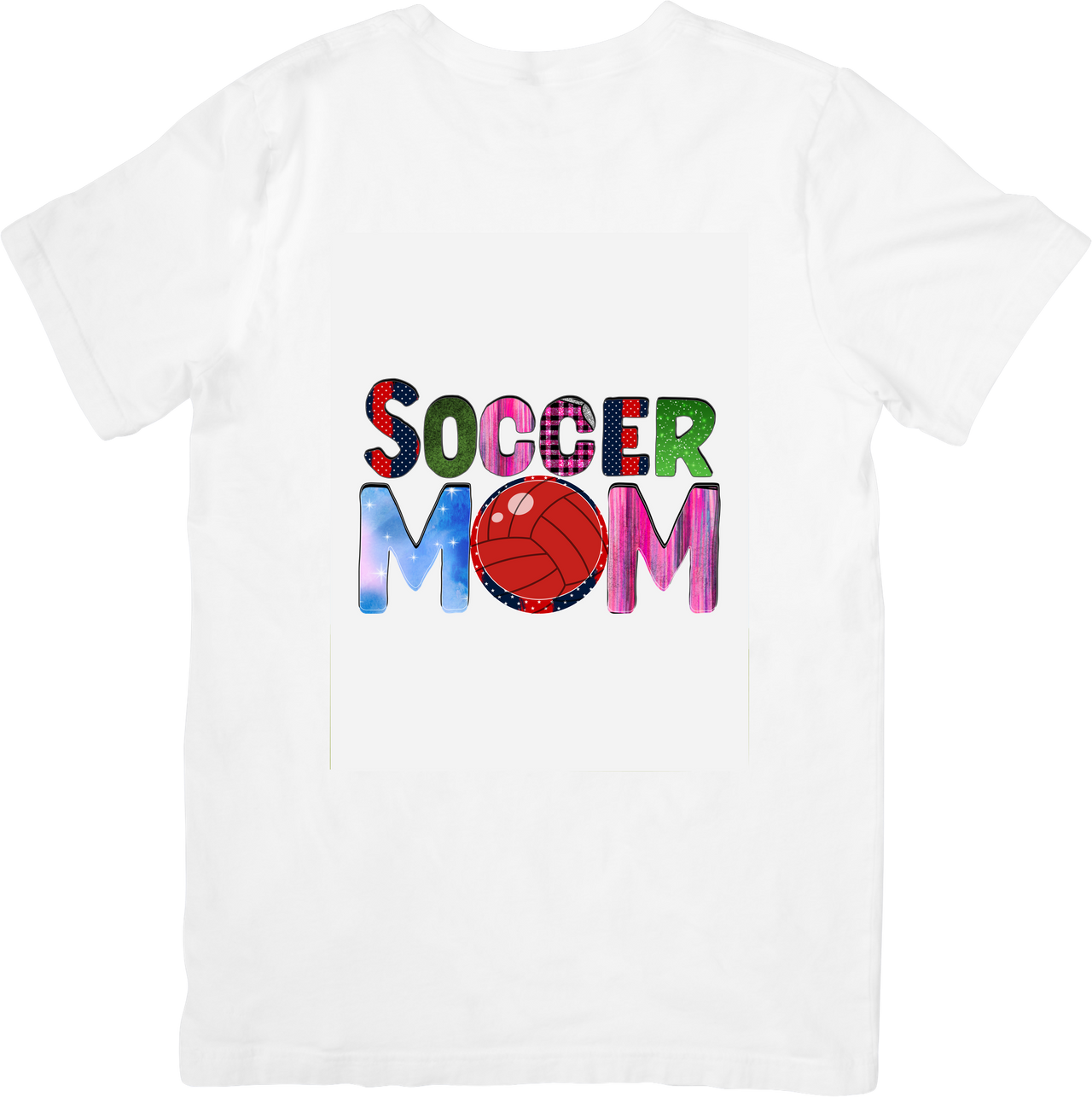 Soccer Mom Cute Colorful Sports Mom Graphic Tee for Active Mothers Day Gift