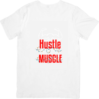 Thumbnail for Hustle Muscle Arms Christmas Lights Motivational Strong Holiday Graphic Tee