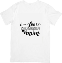 Thumbnail for I Love My Super Mom Script Hearts Cute Handwritten Mothers Day Graphic Tee