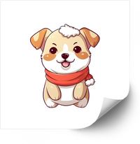 Thumbnail for Holiday Puppy Classroom Kawaii Santa Dog Christmas Vinyl Sticker Decal