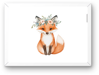 Thumbnail for Floral Crown Baby Fox Wall Art | Watercolor Woodland Animal Print | Nursery Kids Room Gift