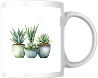 Thumbnail for Succulent Trio Mug | Watercolor Potted Cactus Plant Coffee Mug | Plant Lover Gift