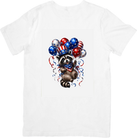 Thumbnail for Patriotic Raccoon Balloons T-Shirt | 4th Of July Graphic Tee | Funny American Pride Gift