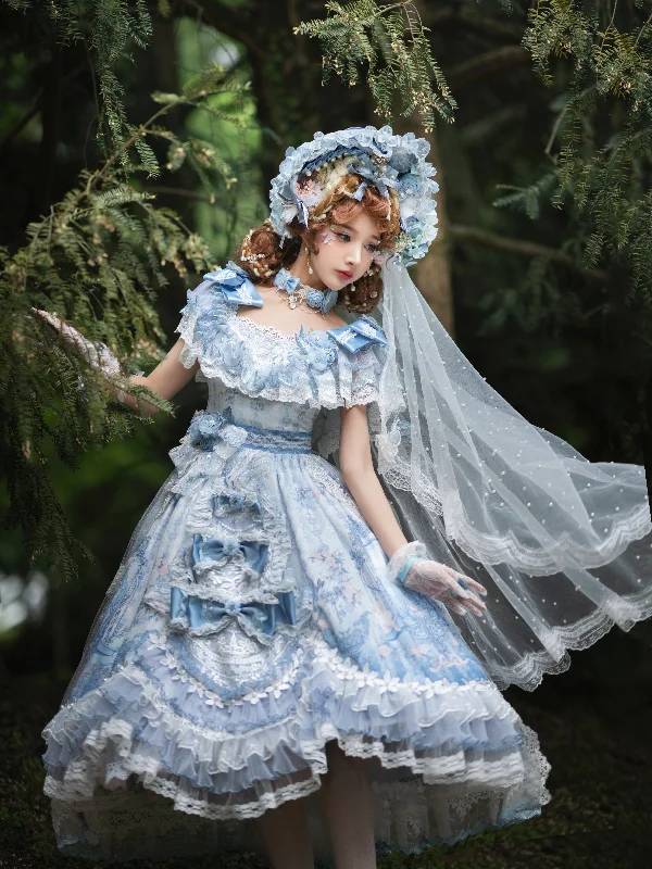 high-waisted dress(Buyforme) Two rural cats~Flower Wedding Lolita JSK Dress