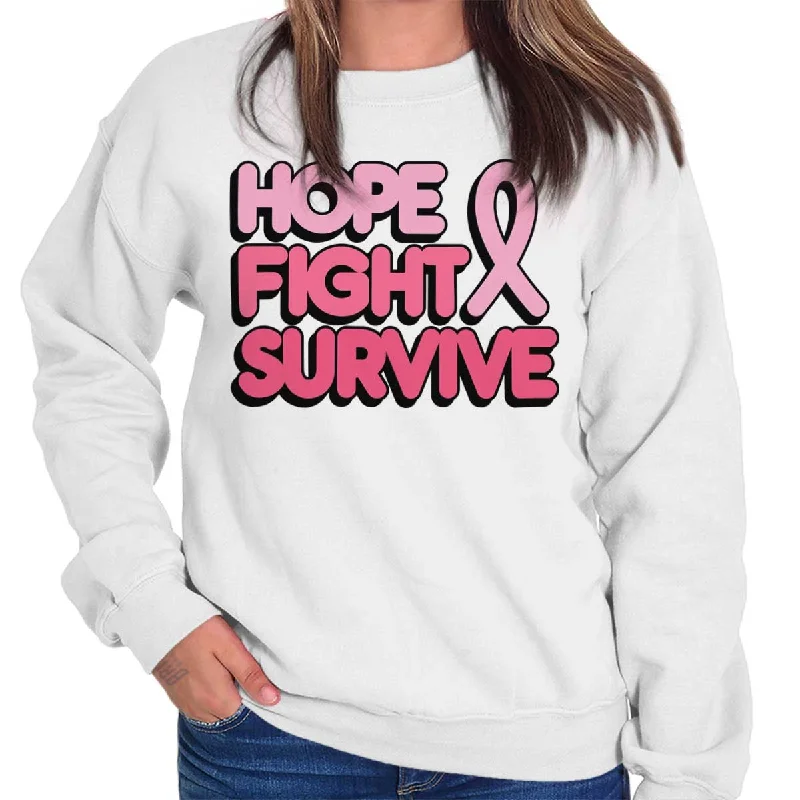 chic fitness hoodieHope Fight Survive BCA Crewneck Sweatshirt