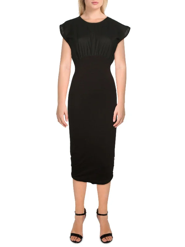 lace-up dressWomens Pleated Midi Sheath Dress