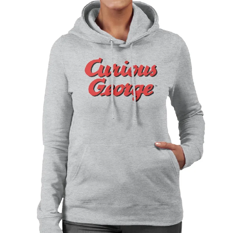 fashion-forward hoodieCurious George Red Logo Women's Hooded Sweatshirt