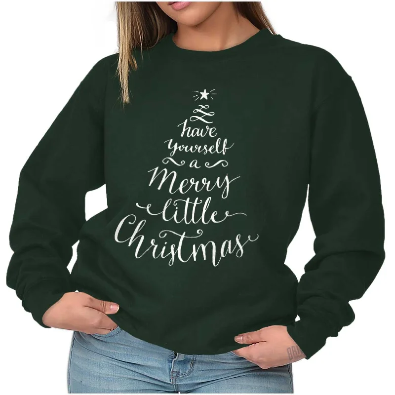 sleek gym hoodieMerry Little Christmas Crewneck Sweatshirt