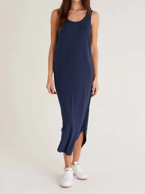 oversized dressJaslyn Verigated Rib Dress In Midnight Blue