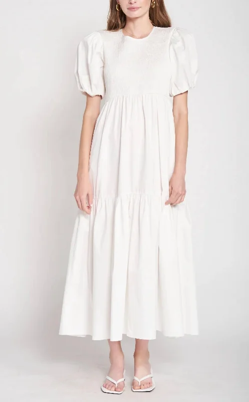 comfy dressMaru Midi Dress in Off White