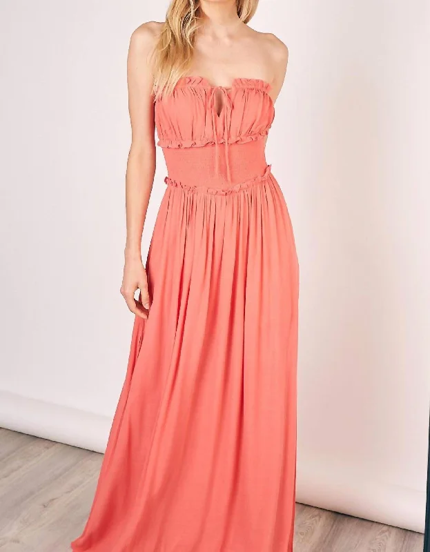 floral dressTube Top Maxi Dress in Coral