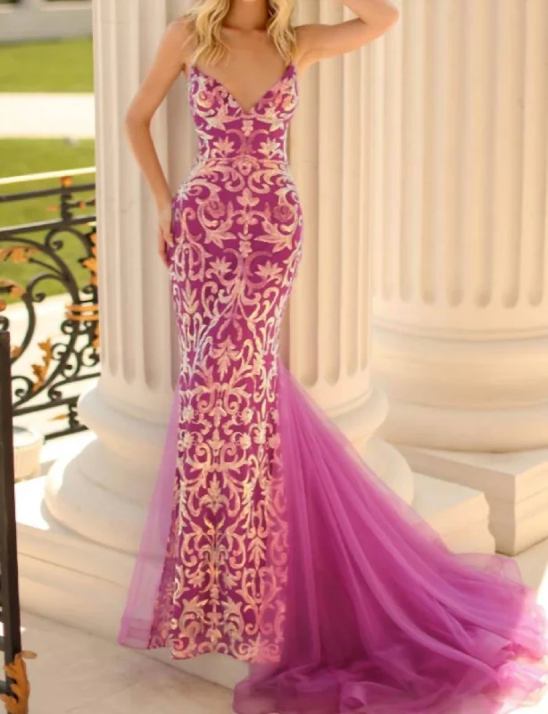 wrap dressEvening Gown In Magenta