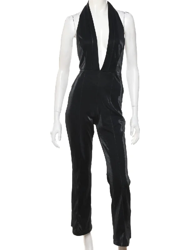 chic padded coatBlack Classic Halterneck Low Neck Jumpsuit - S