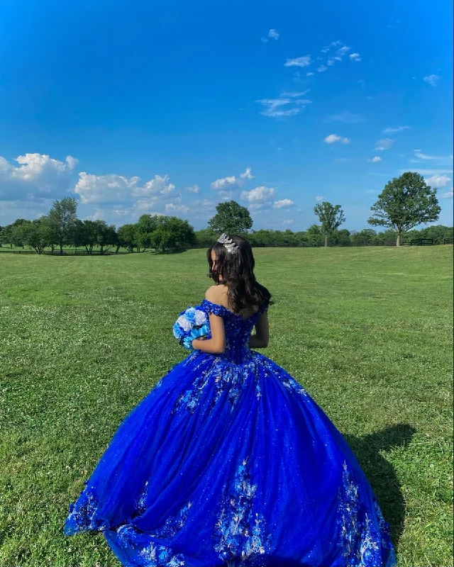 fitted bodycon dressRoyal Blue Ball Gown Quinceanera Dresses 3D Flower Sweetheart Sweet 15 16 Prom Party Gowns Y2821