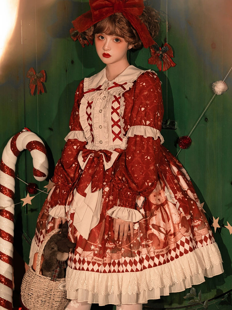 statement dressSweet Date~Christmas Lolita OP Red Lolita Cape