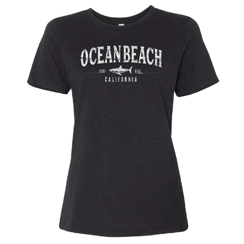 retro sports hoodieOcean Beach California Women's Relaxed Jersey Tee