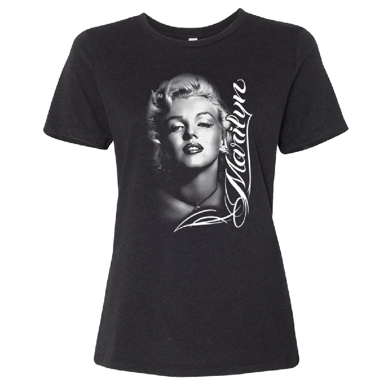 premium gym hoodieMarilyn Monroe Portrait Signature Women's Relaxed Jersey Tee