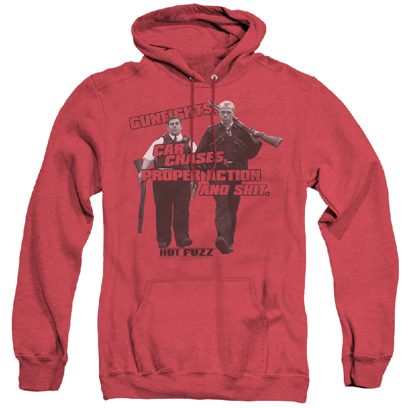 fashion hoodieHot Fuzz Days Work - Heather Pullover Hoodie