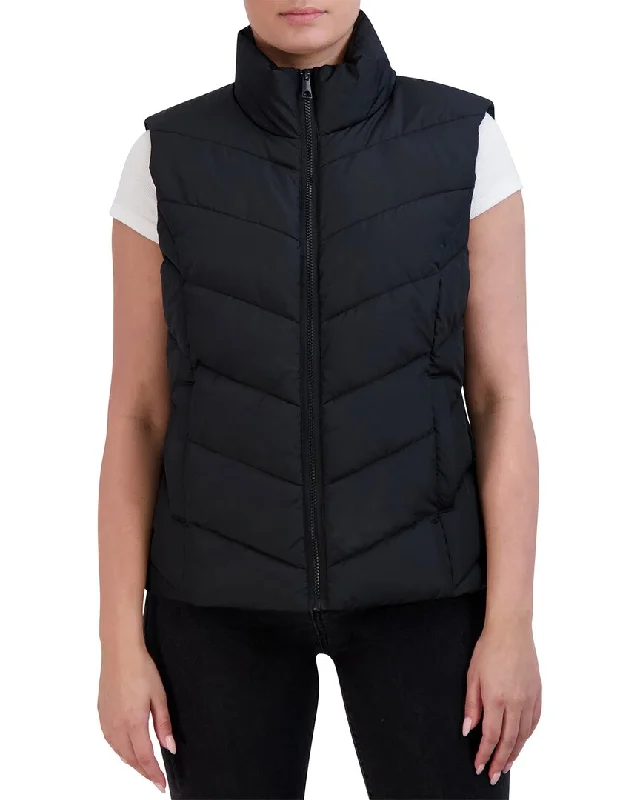 fashion-forward coatCole Haan Chevron Quilt Puffer Vest